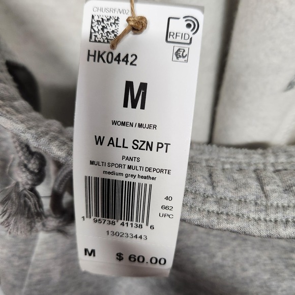 Adidas Pants Womens Medium Gray All SZN Fleece Cuffed Joggers Sweatpants‎ HK0442 - Picture 8 of 11